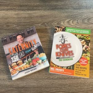 Vegan Cookbook Lot- Eaternity & Forks Over Knives